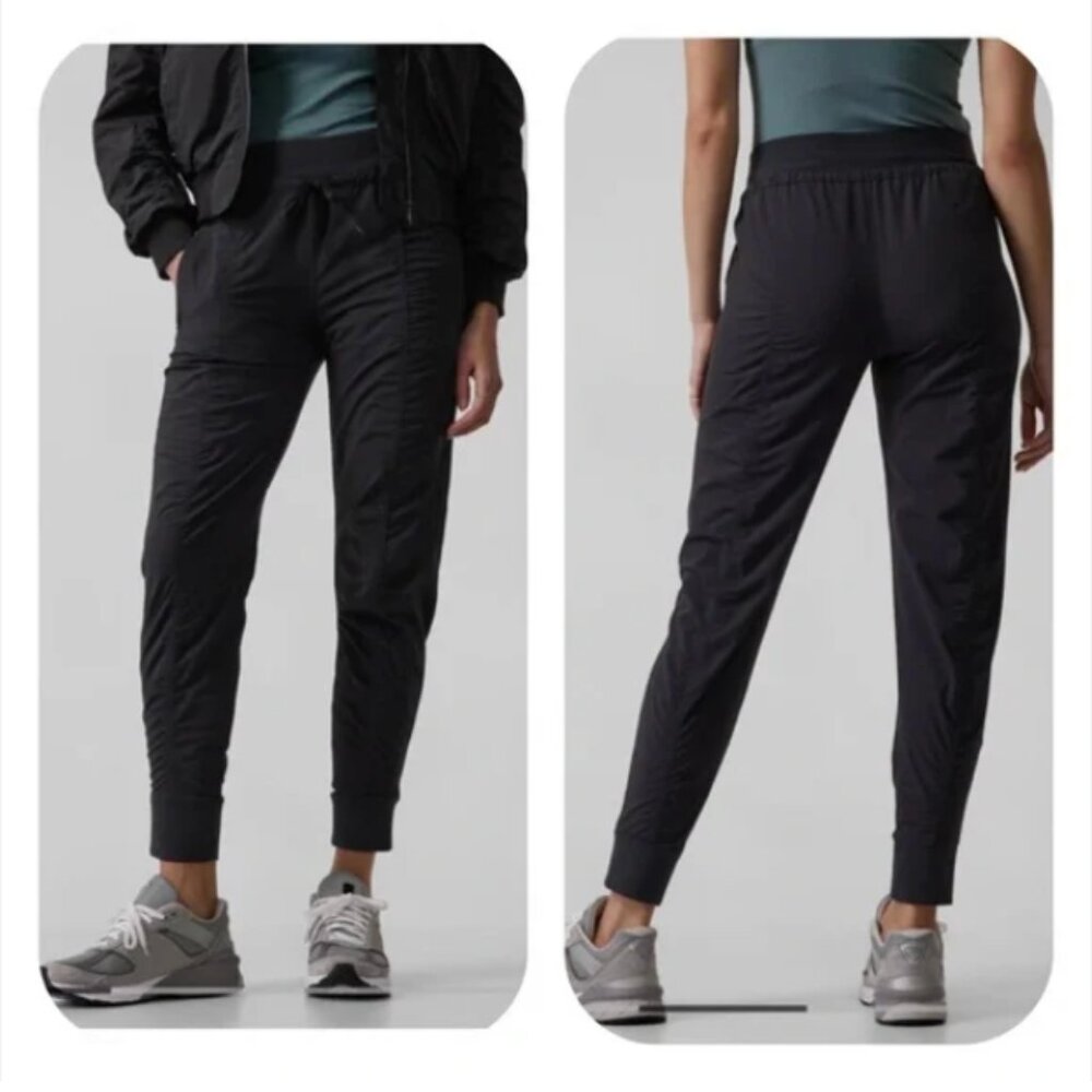 Athleta Altitude II pant Black Drawstring Joggers 6 sweatpants jogger